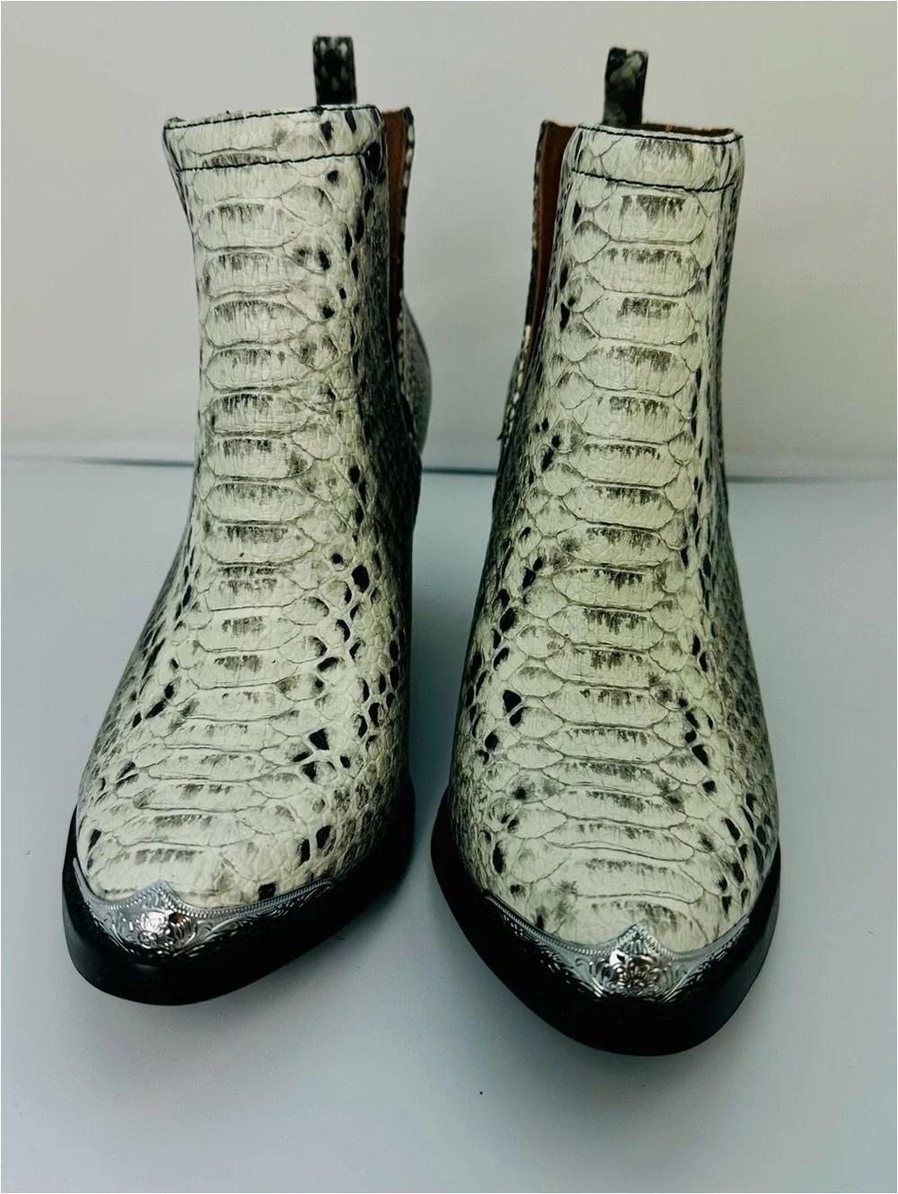 Jeffrey Campbell Snake Skin Ankle Boots. Cowboy boots
